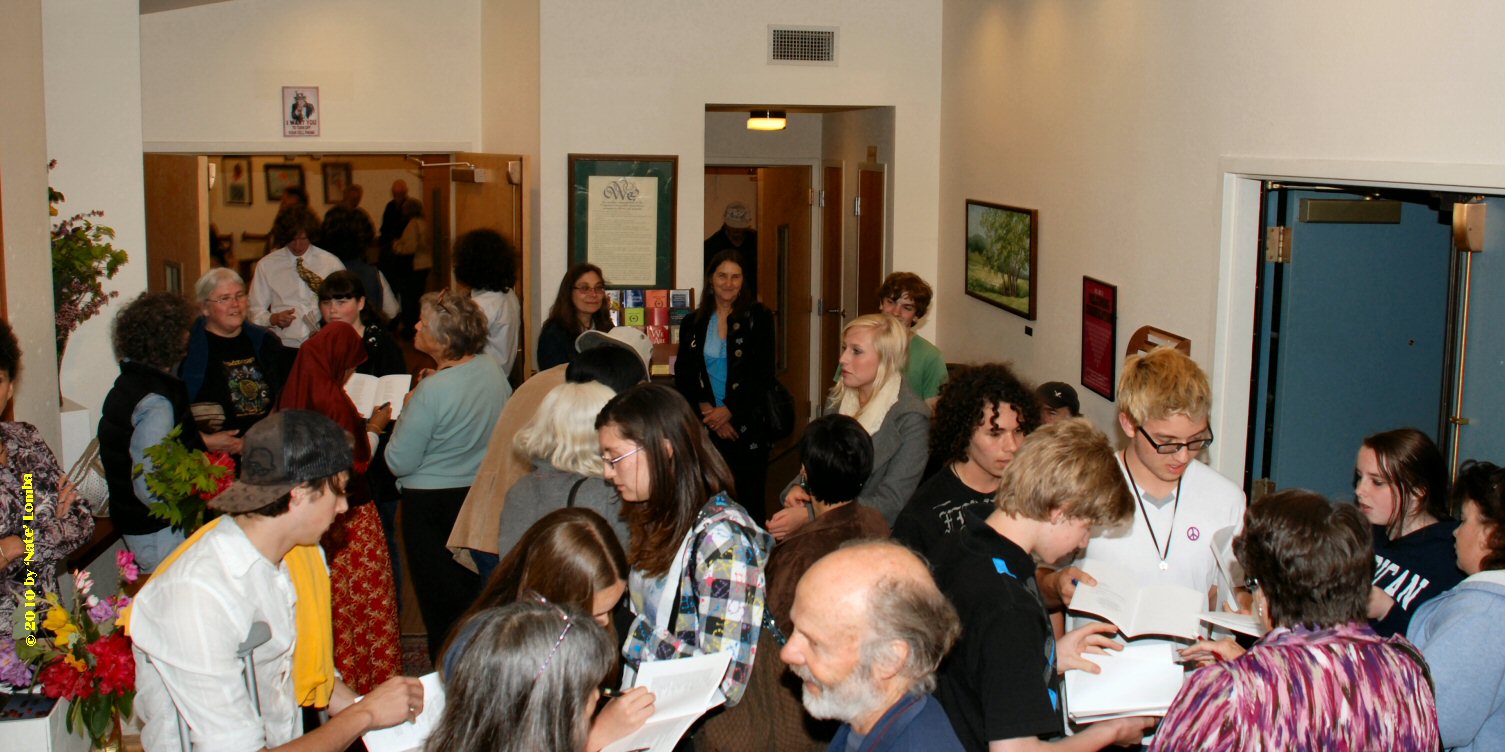 Mingling in the foyer before ceremony